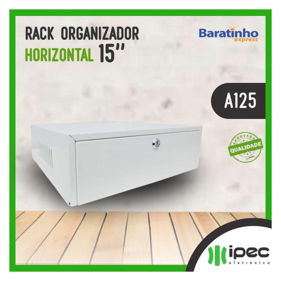 Imagem de Caixa Rack Organizador A125 Horizontal 15'' Gabinete Ipec