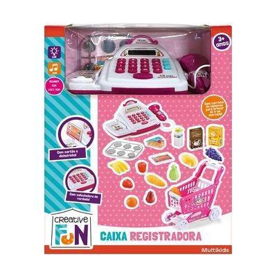 Imagem de Caixa Registradora Creative Fun Com Carrinho e Produtos Rosa - Multikids BR2035