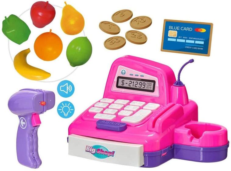 Imagem de Caixa Registradora De Brinquedo Infantil C/ Acessórios E Som - Usual Brinquedos