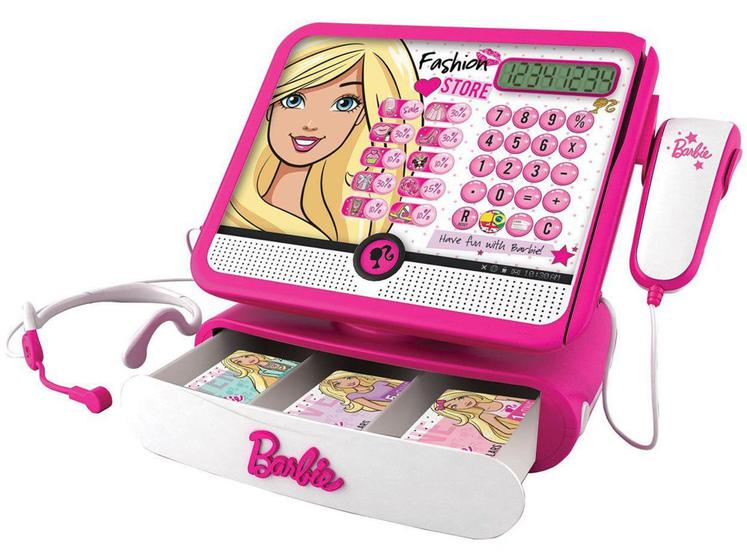 Imagem de Caixa Registradora Fashion Store Barbie Luxo  - Infantil Fun 7274-9.