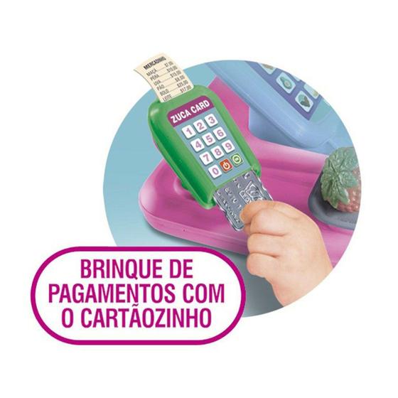 Imagem de Caixa registradora infantil brinquedo mercadinho comprinhas - ZUCA TOYS