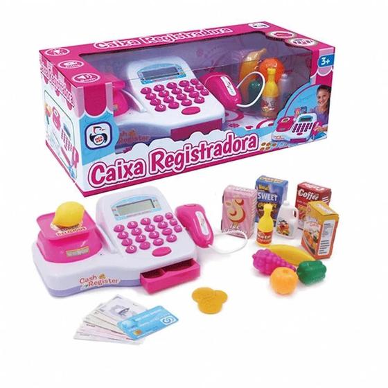 Imagem de Caixa Registradora Infantil Rosa Menina Mercadinho Cozinha