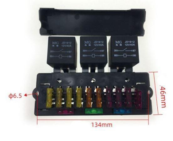 Imagem de Caixa Rele Fusível Rele De 10 Vias Suporte Lamina 10 SLOTS