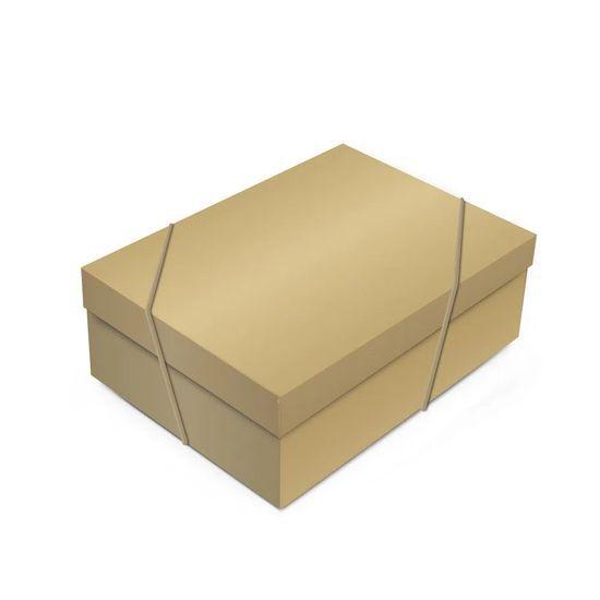 Imagem de Caixa Retangular com Tampa Glam Gold P 24x18x8 - 10 Un