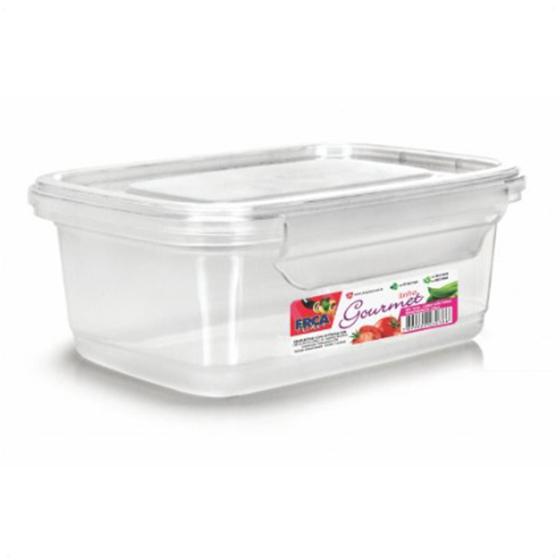 Imagem de Caixa Retangular Linha Gourmet Travas Transparentes 750 Ml