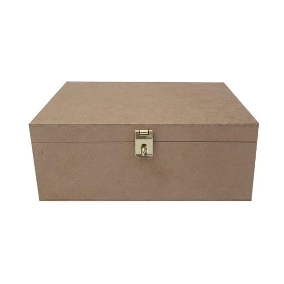 Imagem de Caixa Retangular para Mini Chandon com Dobradiça e Fecho 1 Divisoria 28x16x8 Mdf Madeira
