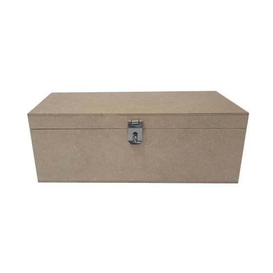 Imagem de Caixa Retangular para Mini Chandon com Dobradiça e Fecho 25x10x9 Kit 10un Mdf Madeira