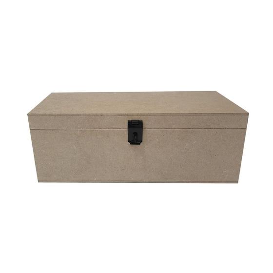 Imagem de Caixa Retangular para Mini Chandon com Dobradiça e Fecho 25x10x9 Kit 5un Mdf Madeira