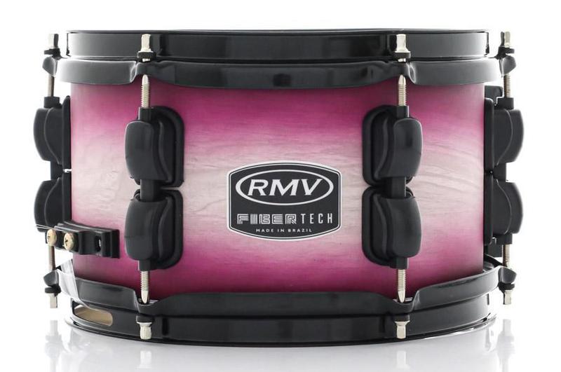 Imagem de Caixa RMV FiberTech Pink Wood Burst 10x5,5 Casco Híbrido com Aros Inoxidáveis 1,7mm (Exclusiva)