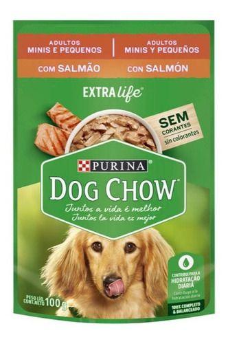Imagem de Caixa Sachê Purina Dog Chow Adulto Mini Pequeno Sabor Salmão