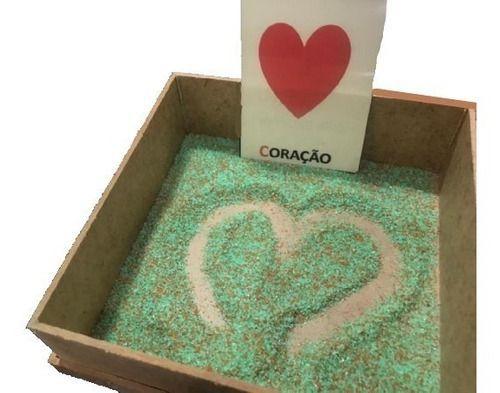 Imagem de Caixa sensorial com caixa mdf 2 kits de areias e alfabeto móvel