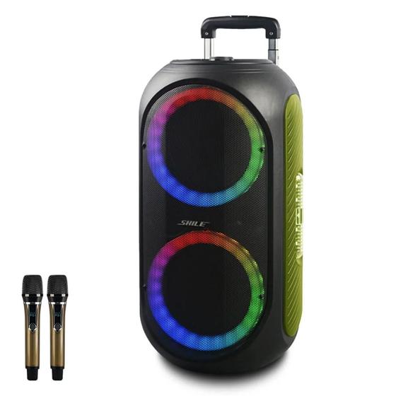Imagem de Caixa shile sl-2012a com display led bateria recarregavel 100w