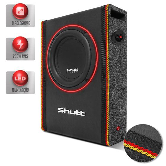 Imagem de Caixa Slim 8 Polegadas Shutt Concept Subwoofer Shutt Concept 200W Led Neon