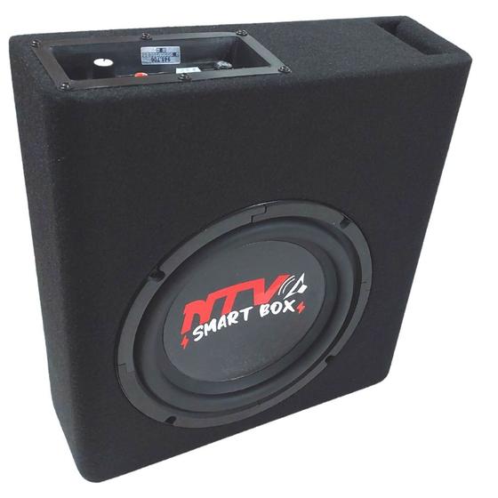 Imagem de Caixa Som Amplificada Automotiva Carro Subwoofer 8 Polegadas Com Chicote Falante Mini Slim