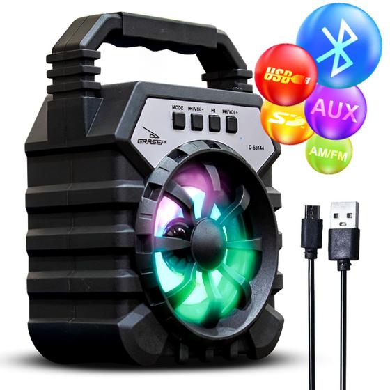 Imagem de Caixa Som Bluetooth Portátil Amplificada Rádio Fm Bateria