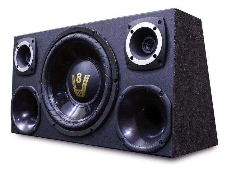 Imagem de Caixa Som Carro Trio Dupla Completa Subwoofer 12 Polegadas