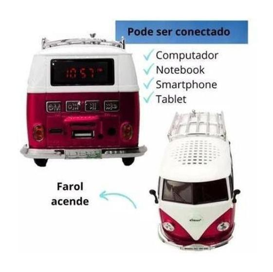 Imagem de Caixa Som Portatil Bluetooth Fm Radio Kombi Vermelho Ws-266bt - Xtrad