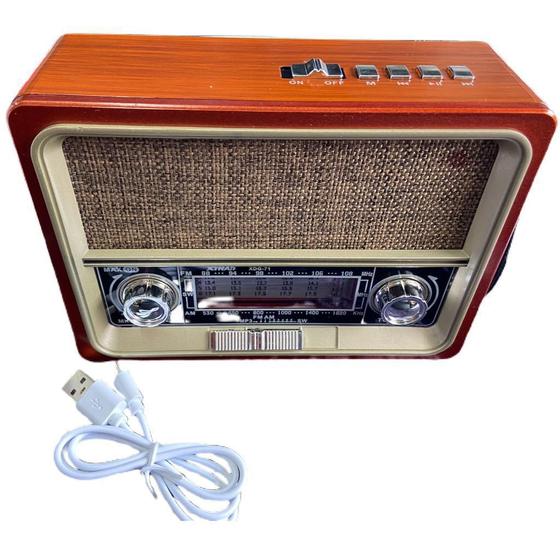 Caixa Som Retro Bluetooth Radio Am Fm Usb Sd Recarregavel Xdg-71 Marrom ...