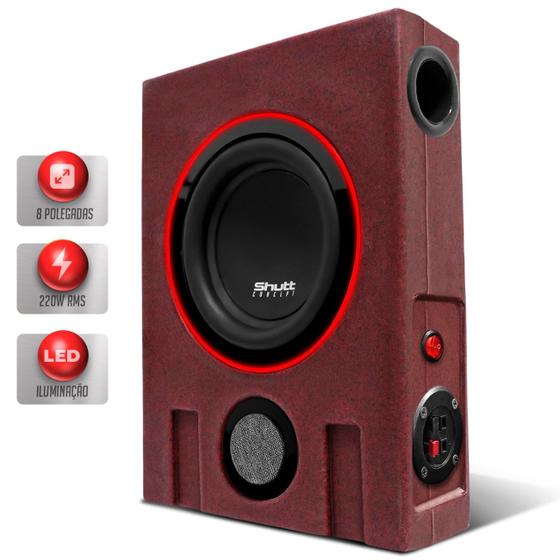 Imagem de Caixa Som Slim Passiva Dutada Shutt Subwoofer Concept 8 Polegadas 220W Tweeter C/ LED