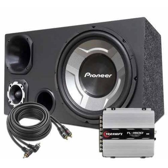 Caixa Som Trio 12 Subwoofer Pioneer + Módulo Taramps Tl 1500 Menor preço em Caixa Som Trio 12 Subwoofer Pioneer + Módulo Taramps Tl 1500