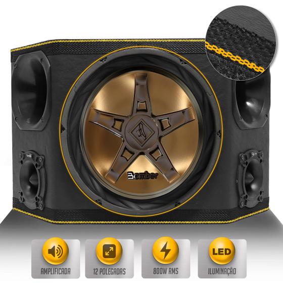 Caixa Som Trio Amplificada Three Side 800w RMS Subwoofer Bomber New