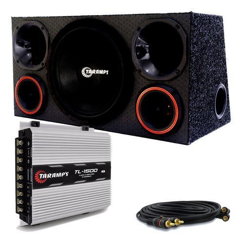 Imagem de Caixa Som Trio Sub Taramps 12 Pole 300wrms + Taramps Tl 1500