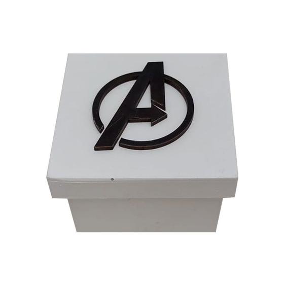 Imagem de Caixa Tampa Sapato com Aplique Av 8x8x6 Mdf Madeira Branca