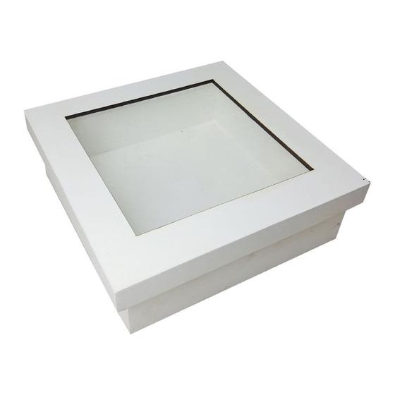 Imagem de Caixa Tampa Sapato Recorte Quadrado e Película 15x15x5 Mdf Madeira Pintado