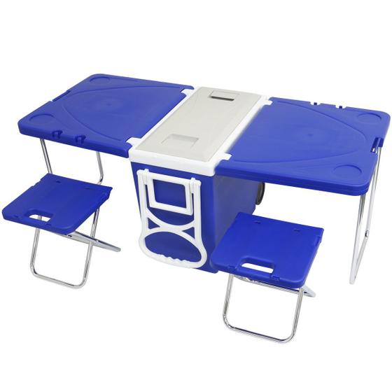 Caixa Térmica 3 Em 1 Mesa e Cadeira Cooler com Rodinhas Puxador 28 Litros Importway Iwct-3X1 Menor preço em Caixa Térmica 3 Em 1 Mesa e Cadeira Cooler com Rodinhas Puxador 28 Litros Importway Iwct-3X1