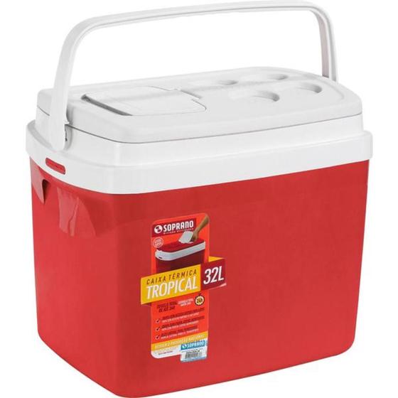 Imagem de Caixa térmica 32 litros vermelha  -Tropical - Soprano