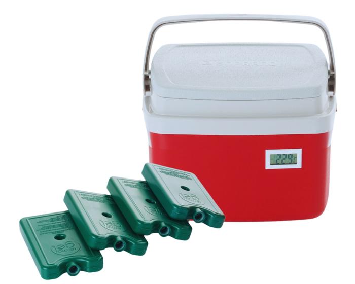 Caixa Térmica 5 litros Cooler com Termômetro Digital Simples e Certificado de Calibração com 4 Gelos Reutilizáveis 200 ML Menor preço em Caixa Térmica 5 litros Cooler com Termômetro Digital Simples e Certificado de Calibração com 4 Gelos Reutilizáveis 200 ML