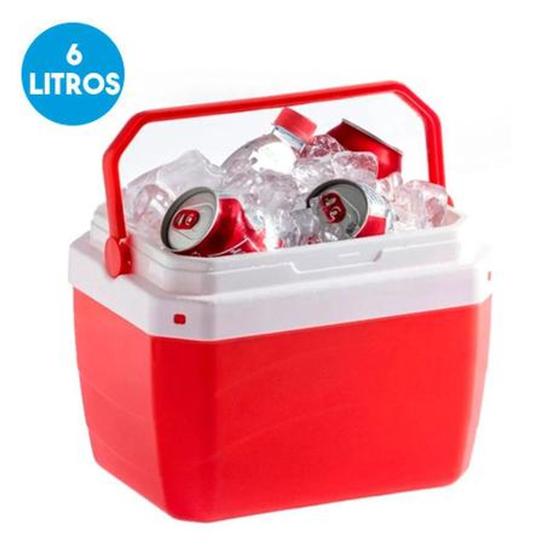 Imagem de Caixa Térmica 6 Litros Paramount Cooler Praia Bebidas - Vermelha