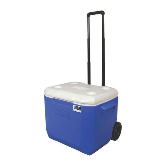 Caixa Térmica Azul c/ Rodas e Termômetro 57 Litros - Coleman Menor preço em Caixa Térmica Azul c/ Rodas e Termômetro 57 Litros - Coleman