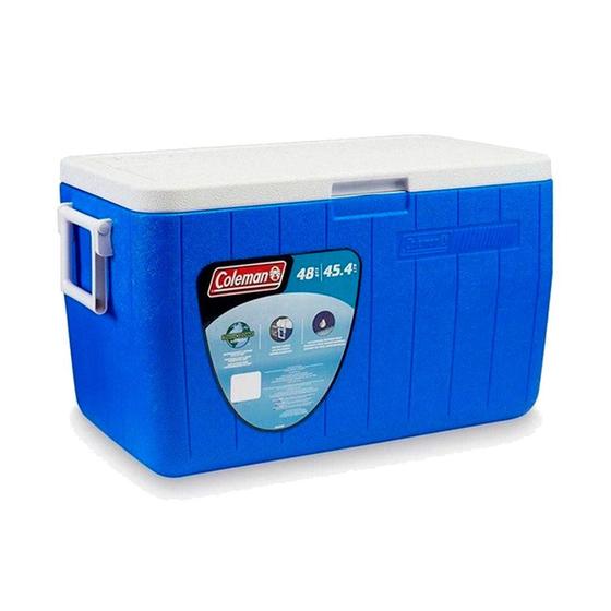 Caixa Térmica Coleman Cooler Multiuso Isolamento Térmico com Alça 48 QT 45,4L Menor preço em Caixa Térmica Coleman Cooler Multiuso Isolamento Térmico com Alça 48 QT 45,4L