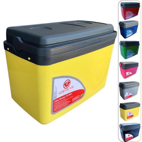 Imagem de Caixa térmica Cooler 15L Alça Tampa bandeja Floripa Unitermi Cerveja Água Suco Praia Churrasco