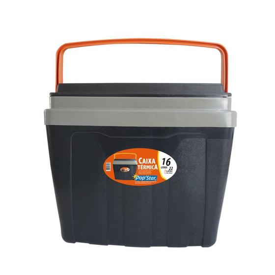 Imagem de Caixa Térmica Cooler 16 Litros Tampa com Porta Copo Camping Pesca - ANTARES