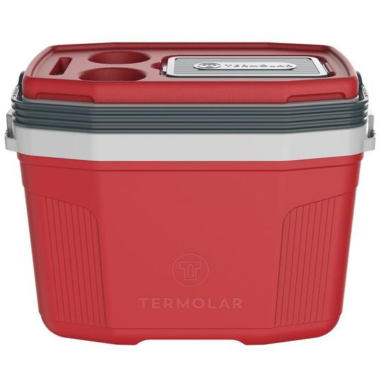 Imagem de Caixa Térmica Cooler 20 Litros Vermelha Com Alça Termolar