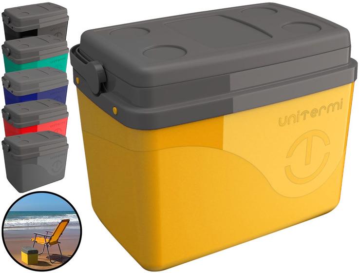 Imagem de Caixa Térmica Cooler 30 Litros Para Praia Camping Viagem Com Alça 45 Latas Cores Variadas Unitermi