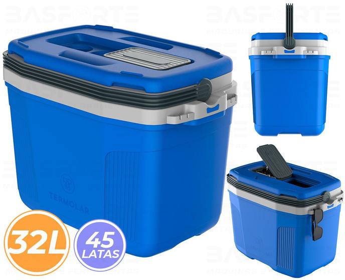 Caixa Térmica Cooler 32 Litros Termolar Suv32l Azul Menor preço em Caixa Térmica Cooler 32 Litros Termolar Suv32l Azul