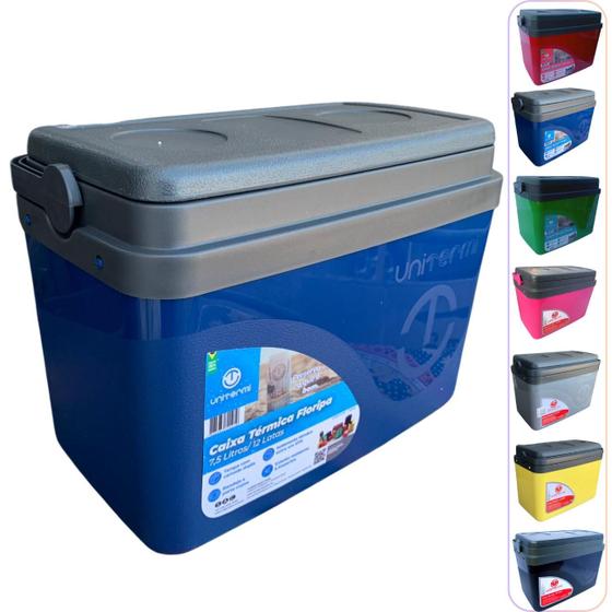 Caixa térmica Cooler 7,5L Alça Tampa bandeja Floripa Unitermi Cerveja Água Suco Praia Churrasco Imagem de Caixa térmica Cooler 7,5L Alça Tampa bandeja Floripa Unitermi Cerveja Água Suco Praia Churrasco