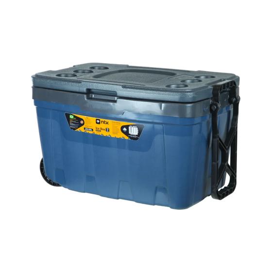 Imagem de Caixa Térmica Cooler Ice Box Com Rodas 54L Cinza Azul - NTK