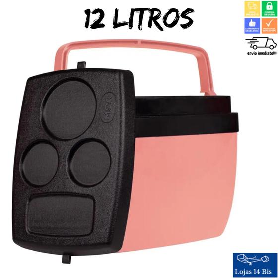 Imagem de Caixa Térmica Cooler Mor 12l Pêssego Com Suporte P/ Bebidas