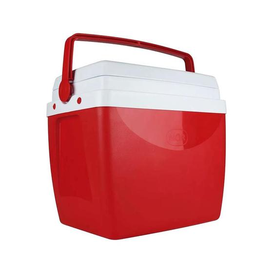 Imagem de Caixa Térmica Cooler Vermelho 26 Litros com Alça e Porta Copos MOR