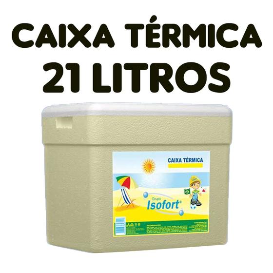 Imagem de Caixa Térmica De Isopor Com 21 L Para Gelo Cerveja Refri