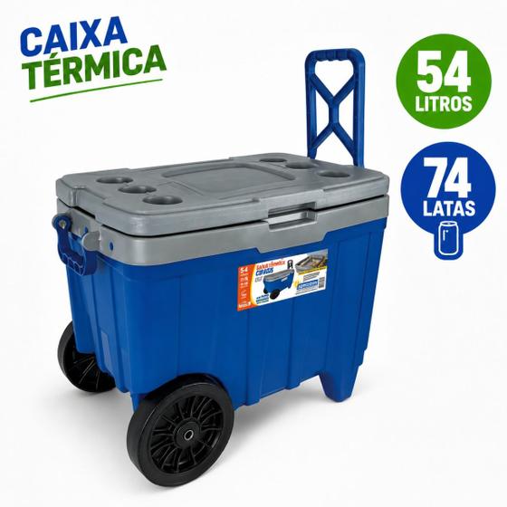 Caixa Térmica Grande 54 Litros Com Rodas Cross Cooler Antares