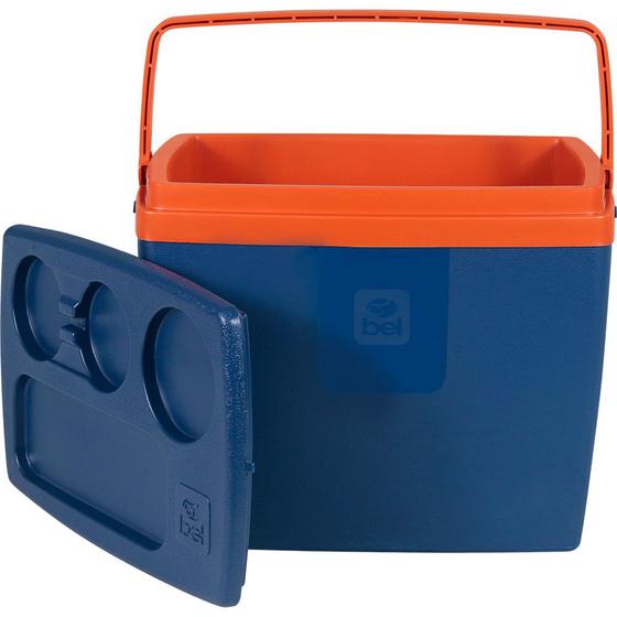 Caixa Térmica Pequena Cooler De Praia Para Bebida Que Vira Mesa Com