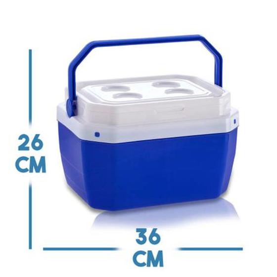 Imagem de Caixa Térmica Portátil 17 Litros Azul Cooler com Alça 