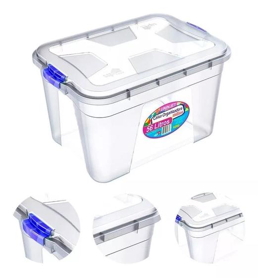 Imagem de Caixa Transparente Organizadora Multiuso com 12 Litros