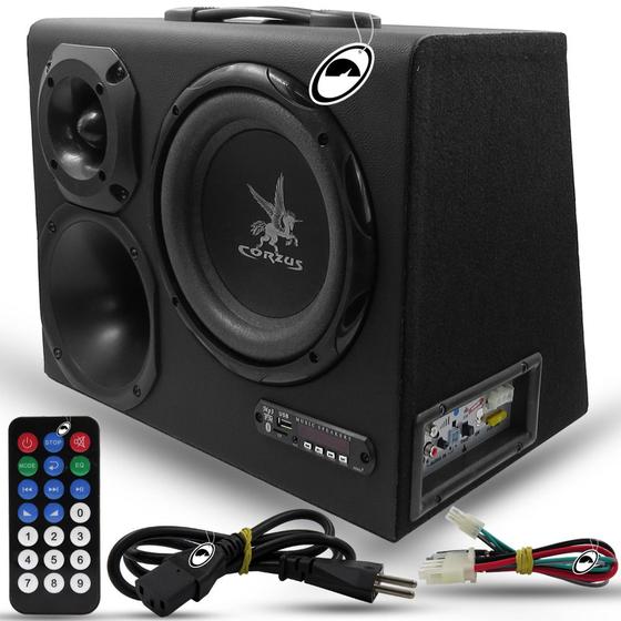 Imagem de Caixa Trio Amplificada CX HC500 8" Polegadas 110/220W e 12V Bluetooth Corzus