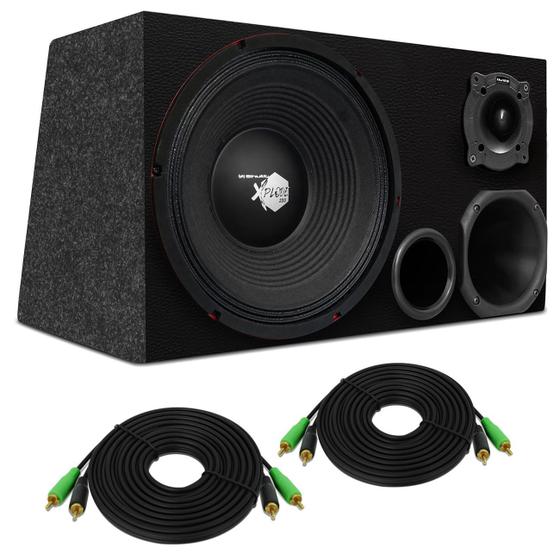 Imagem de Caixa Trio Completa 440W Woofer Shutt Xplode 12" + Driver + Super Tweeter + Corneta + Módulo Taramps